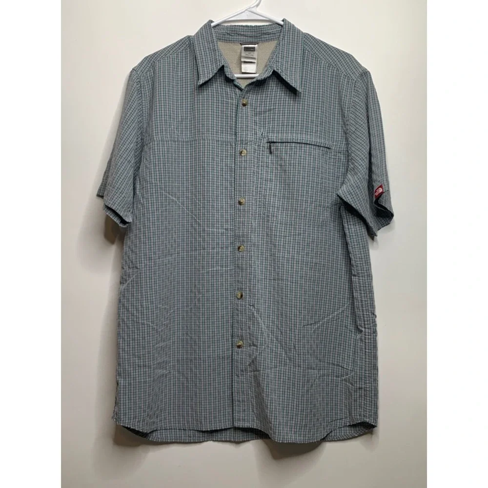 The North Face Men Size L Multicolor Short Sleeve Full Button Shirt